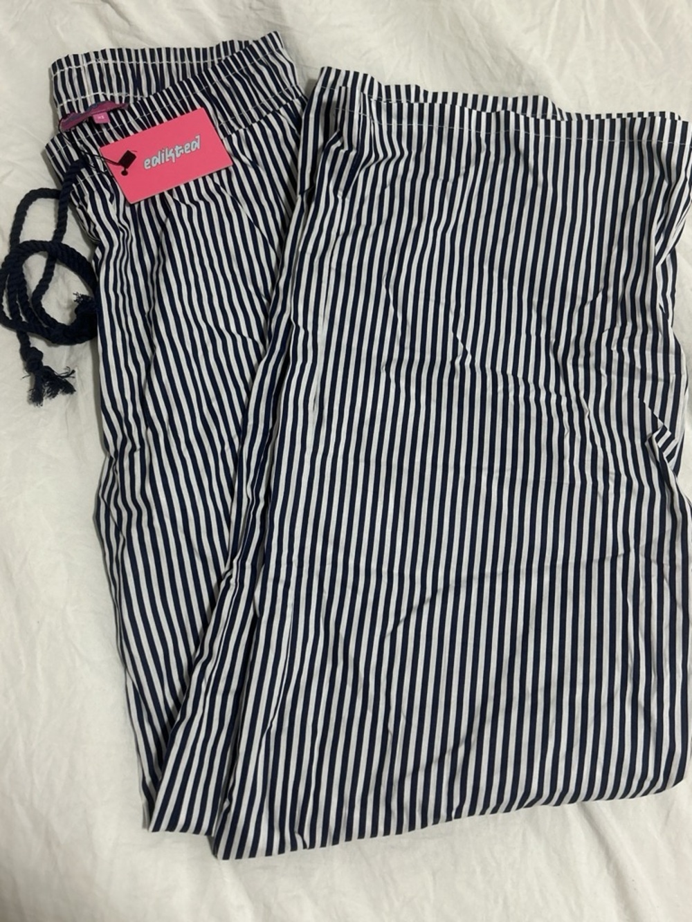 Navy and white stripped pants